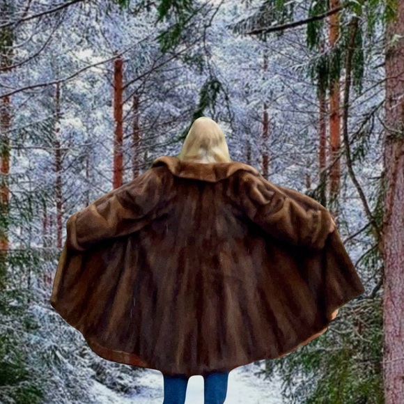 Stunning Mink Fur Stroller Paisley Lining 50”Bust 89” Sweep Vintage Beauty 😍 - Picture 3 of 9